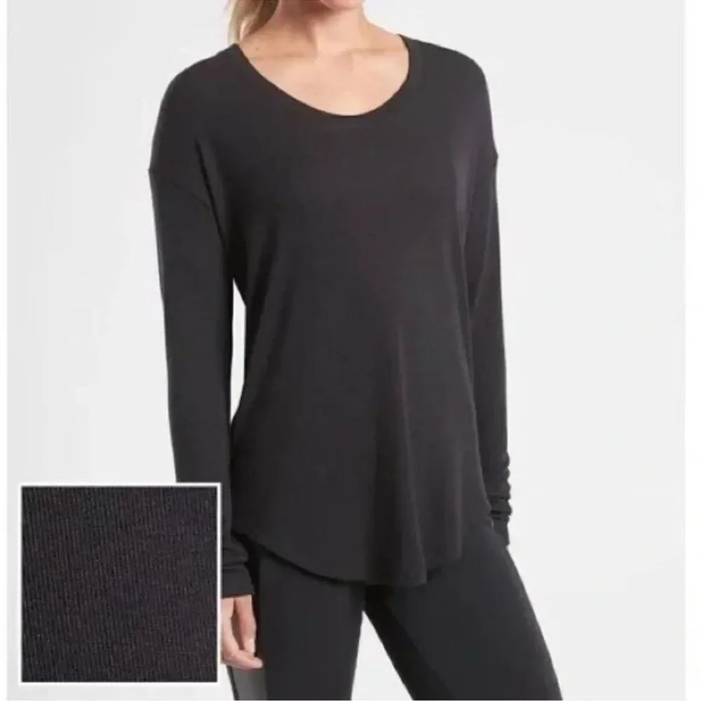 Athleta Cloudlight Rib Stratus Top Black Large